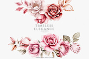 vintage roses elegant florals set, a Decorative Illustration by Patishop Art (Thumbnail 4 of 13)