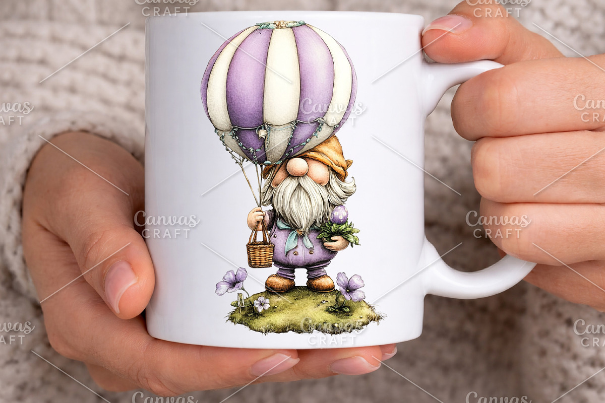 Whimsical Summer Gnome Clipart PNG, an Illustration by Canvas Craft (Photo 5 of 7)