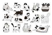 Cute cats black & white set, an Animal Illustration by Good Studio (Thumbnail 2 of 3)