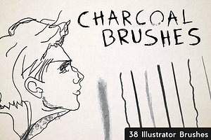 Set Of 38 Charcoal Brushes