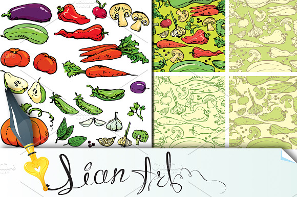 Delicious vegetables and fruits preview 4