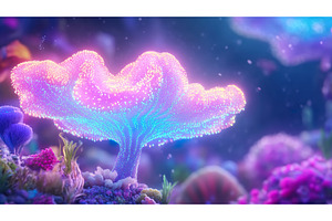 Luminous Coral Reef Formation, an Illustration by Lermont51