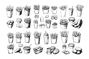Crispy fried potato Ink sketch, a Food Illustration by Valerie Bodnar