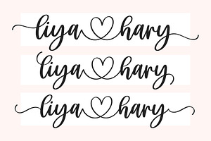 Liya Hary - Lovely Heart Script Font