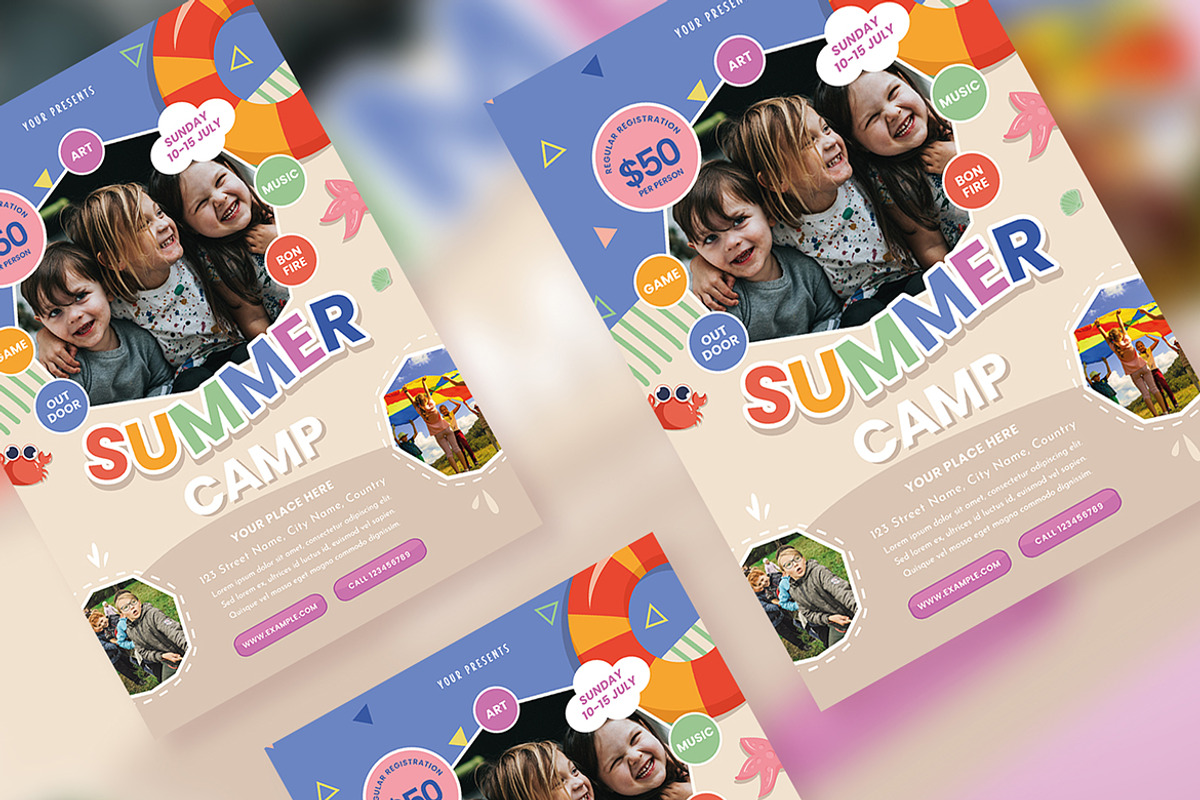 Kid's Summer Camp Flyer, a Flyer Template by Esui Studio (Photo 3 of 3)