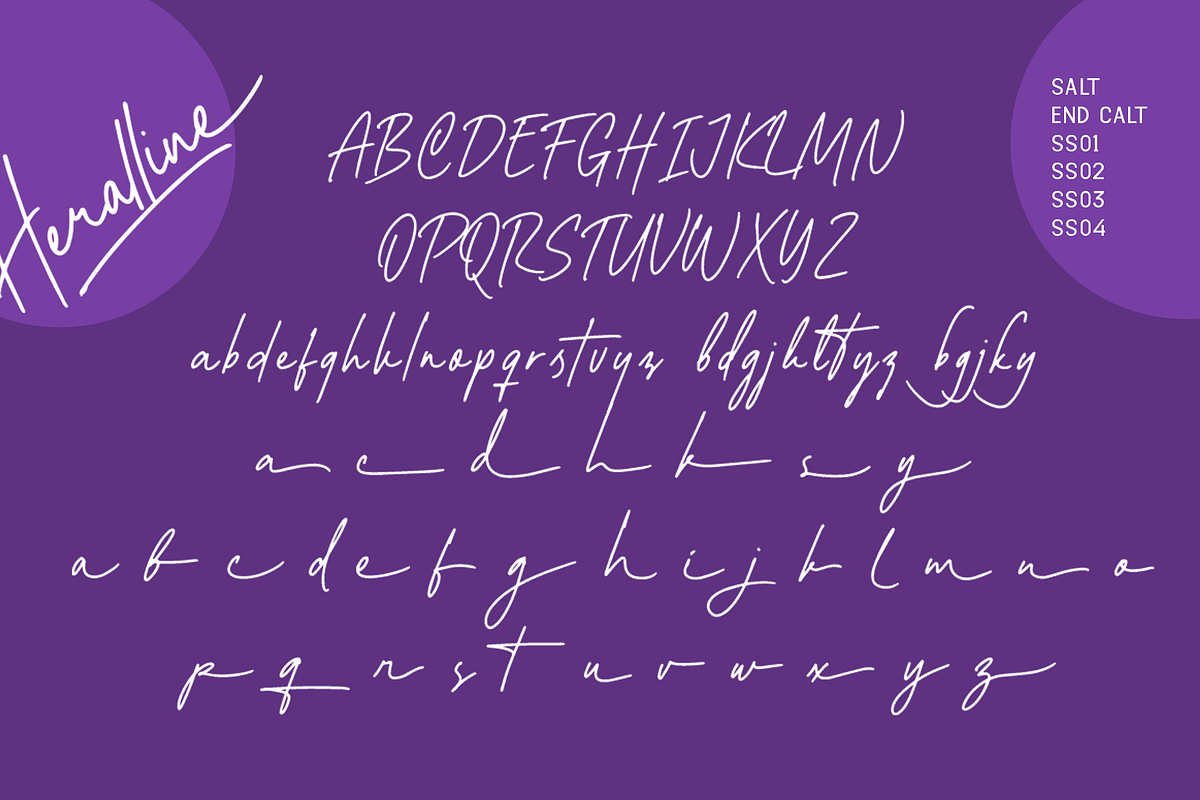 Heralline - Handwritten Script Font, a Script Font by overlaytemplates (Photo 5 of 5)