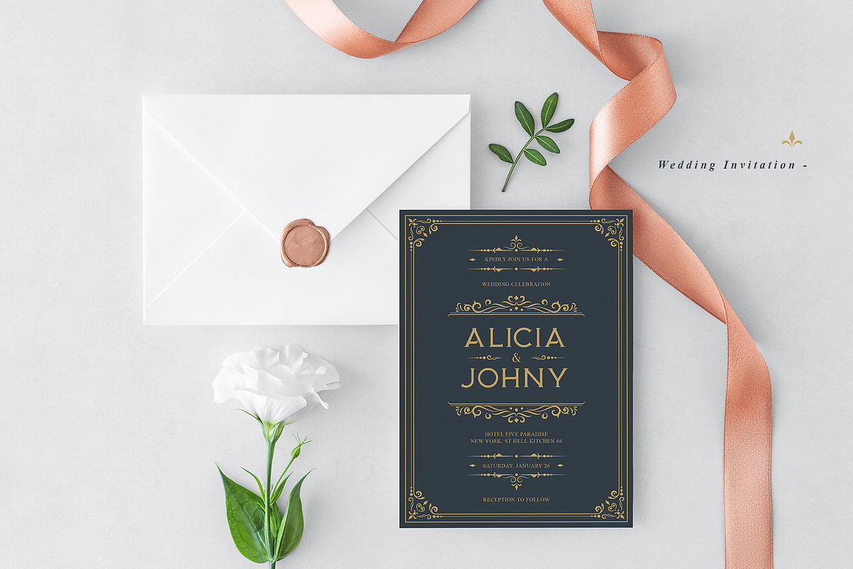 Vintage Wedding Invitation, an Invitation Template by uyo66 (Photo 1 of 7)