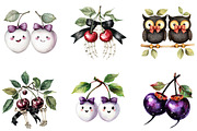 Halloween Cherries Clipart PNG, a Seasonal Illustration by Designking (Thumbnail 4 of 5)