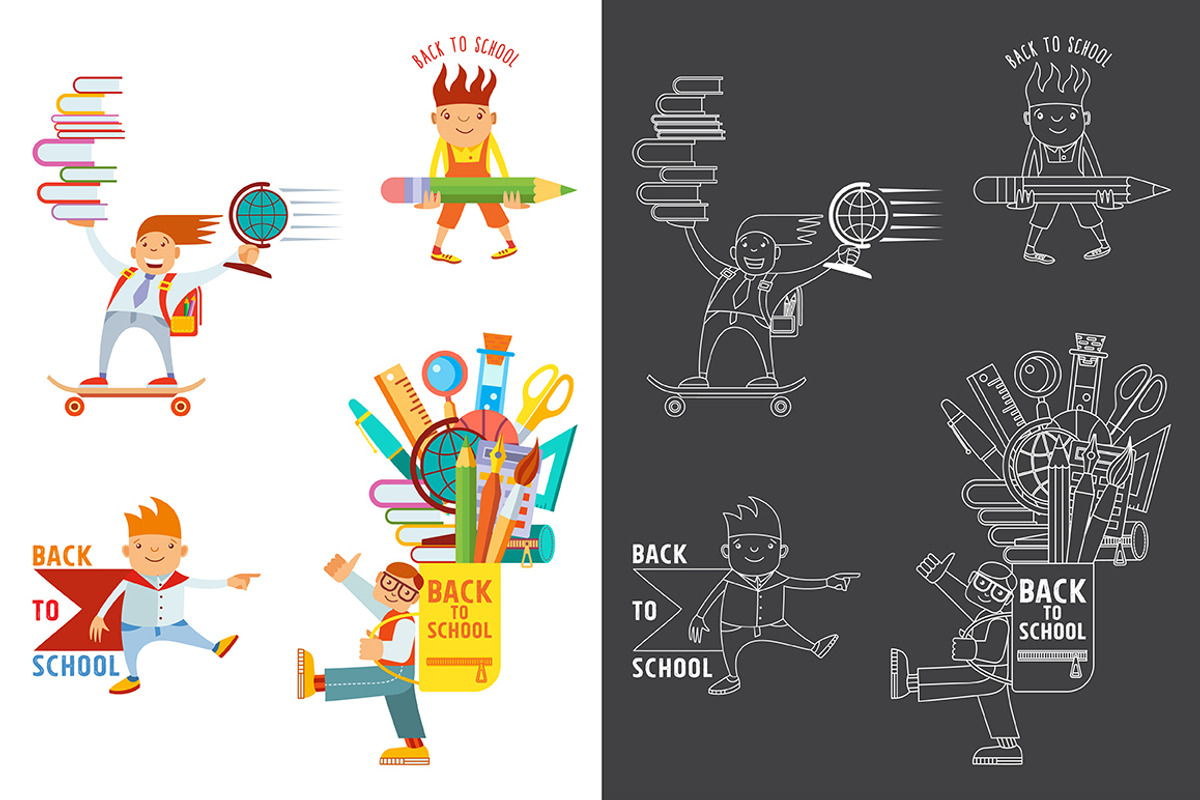 Back to school kids, an Education Illustration by valeri_si