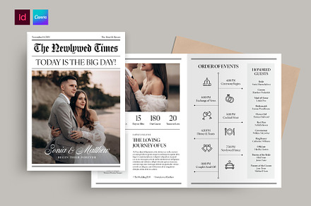 Wedding Day Newspaper Program, a Brochure Template by BrandPacks
