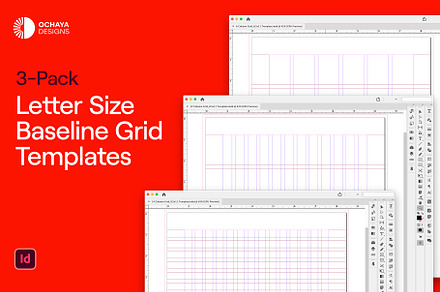 3-Pack Letter Size Grid Templates