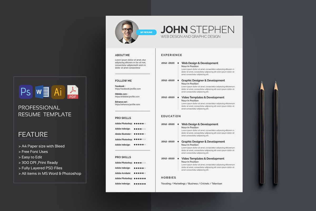 Resume CV, a Resume Template by graphicforest (Photo 1 of 5)