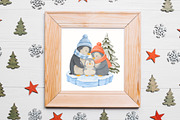Watercolor Winter Penguin Clipart, an Animal Illustration by ArtGiftsStudio (Thumbnail 2 of 4)
