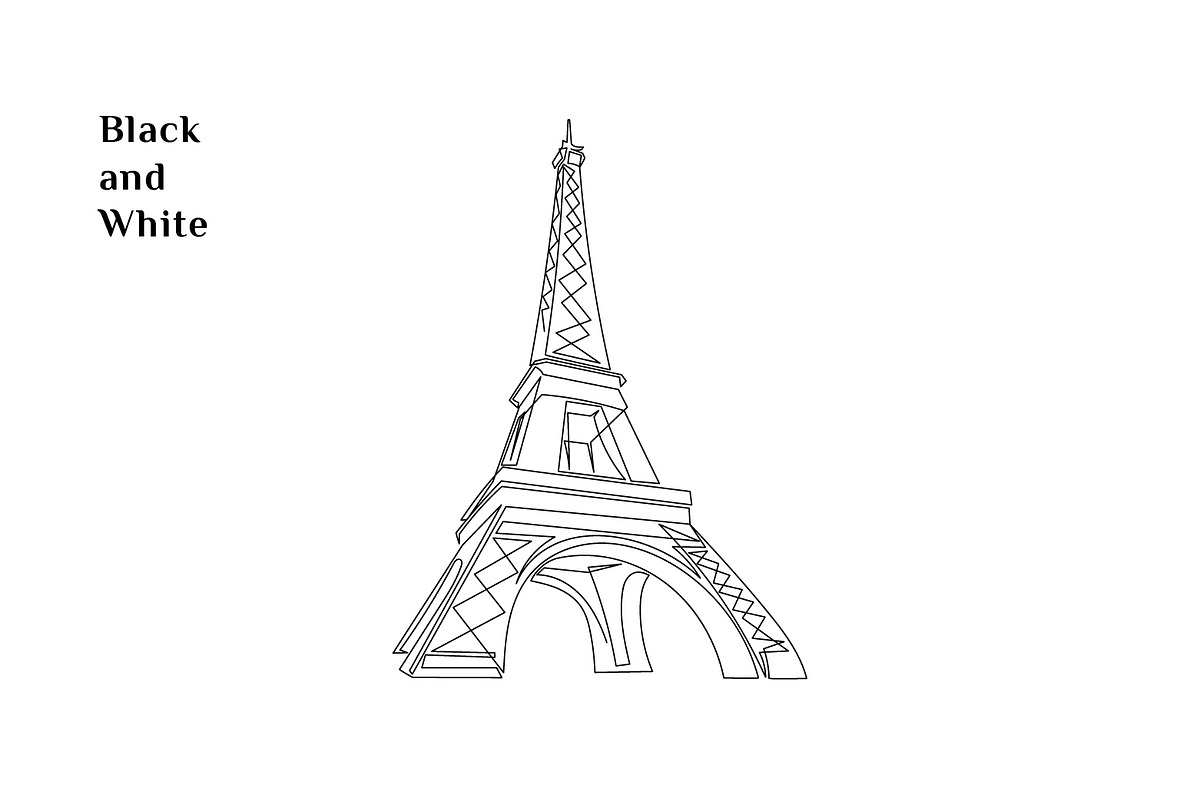 Line Art Eiffel Tower Illustration, a Decorative Illustration by Brand_Hero (Photo 4 of 4)
