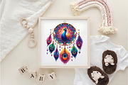 Watercolor Boho Dreamcatcher Clipart, a Work Illustration by Dream Creation (Thumbnail 4 of 5)