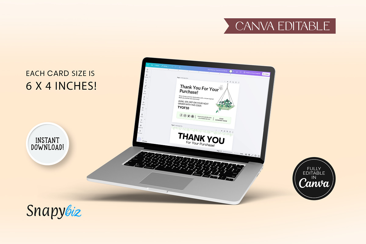 Plant Business Thank You Card FB-121, a Card Template by Snapybiz (Photo 6 of 6)