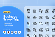 Business Travel Trip Icon Set, a Solid Icon by Nathaya Studio (Thumbnail 1 of 2)