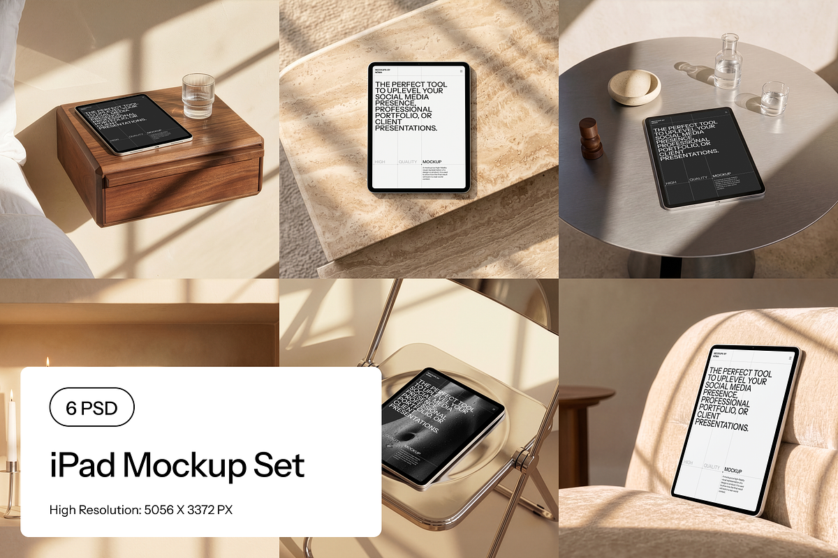 Aesthetic iPad Mockup Set, an iPad Mockup by The Noma Studio (Photo 1 of 7)