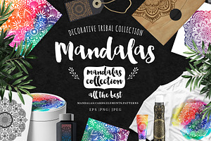Mandalas and Watercolor Textures