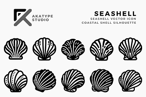 Seashell Icon Vector, a Solid Icon by Akatype Studio
