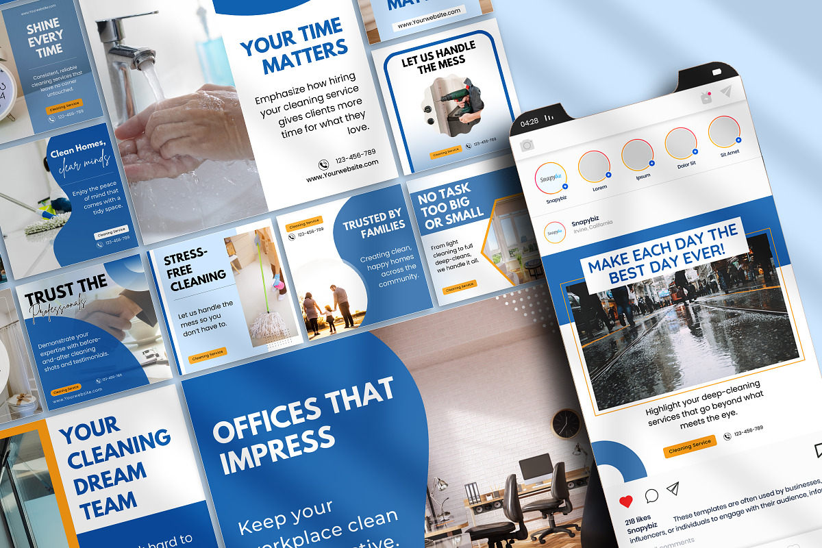 Cleaning Business Instagram Template, a Social Media Template by Snapybiz (Photo 2 of 8)