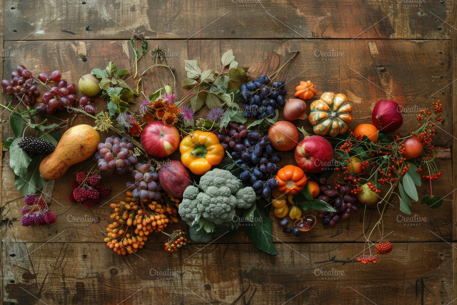 Bountiful Autumn Harvest Displayed o, a Photo by Iftikhar Alam