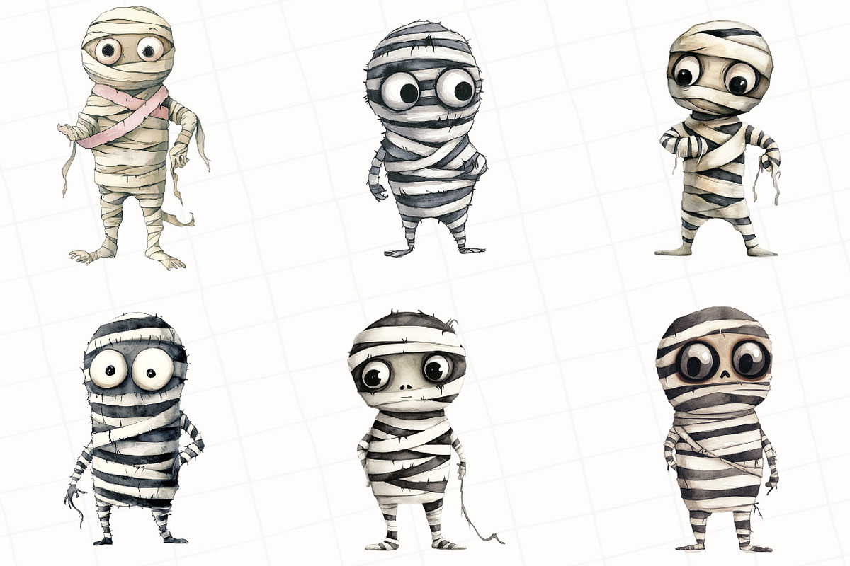 Minimalist Halloween Mummy Clipart, an Illustration by OK Design (Photo 4 of 5)