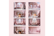 Pink Christmas Digital Backdrops, a Background Graphic by Business Chic (Thumbnail 4 of 4)