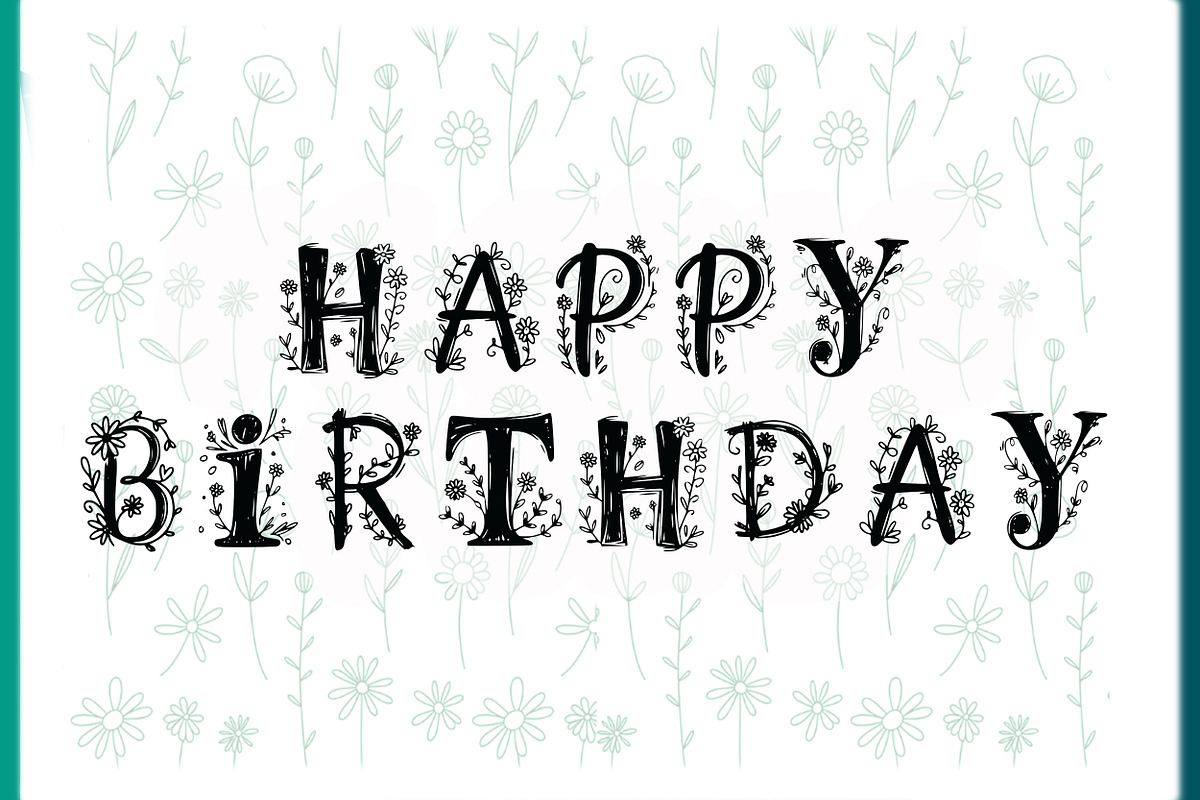 Floral decorative TTF font, a Font by SketchArtStudio (Photo 3 of 6)