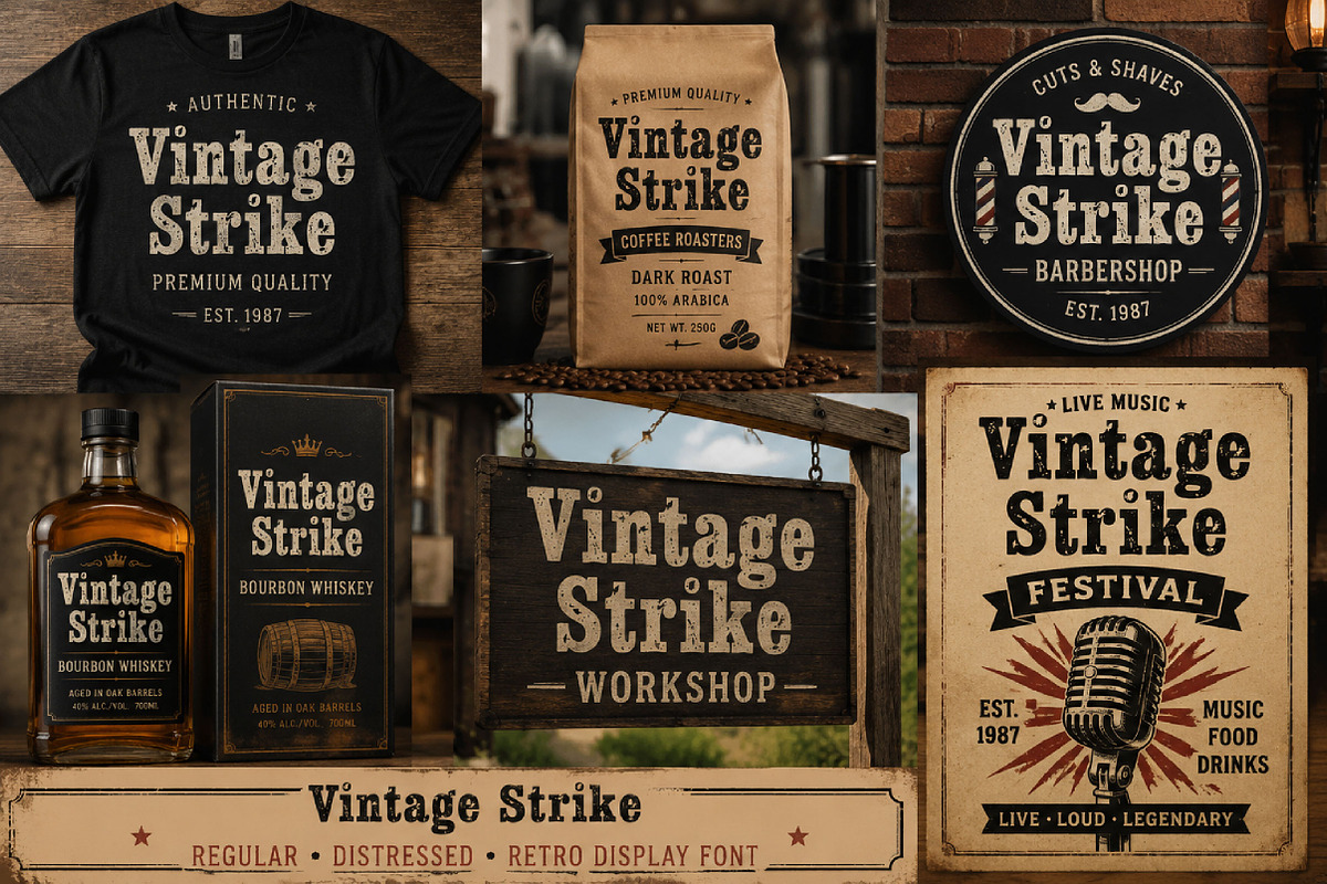 Vintage Strike, a Slab Serif Font by Wow Magic (Photo 3 of 5)