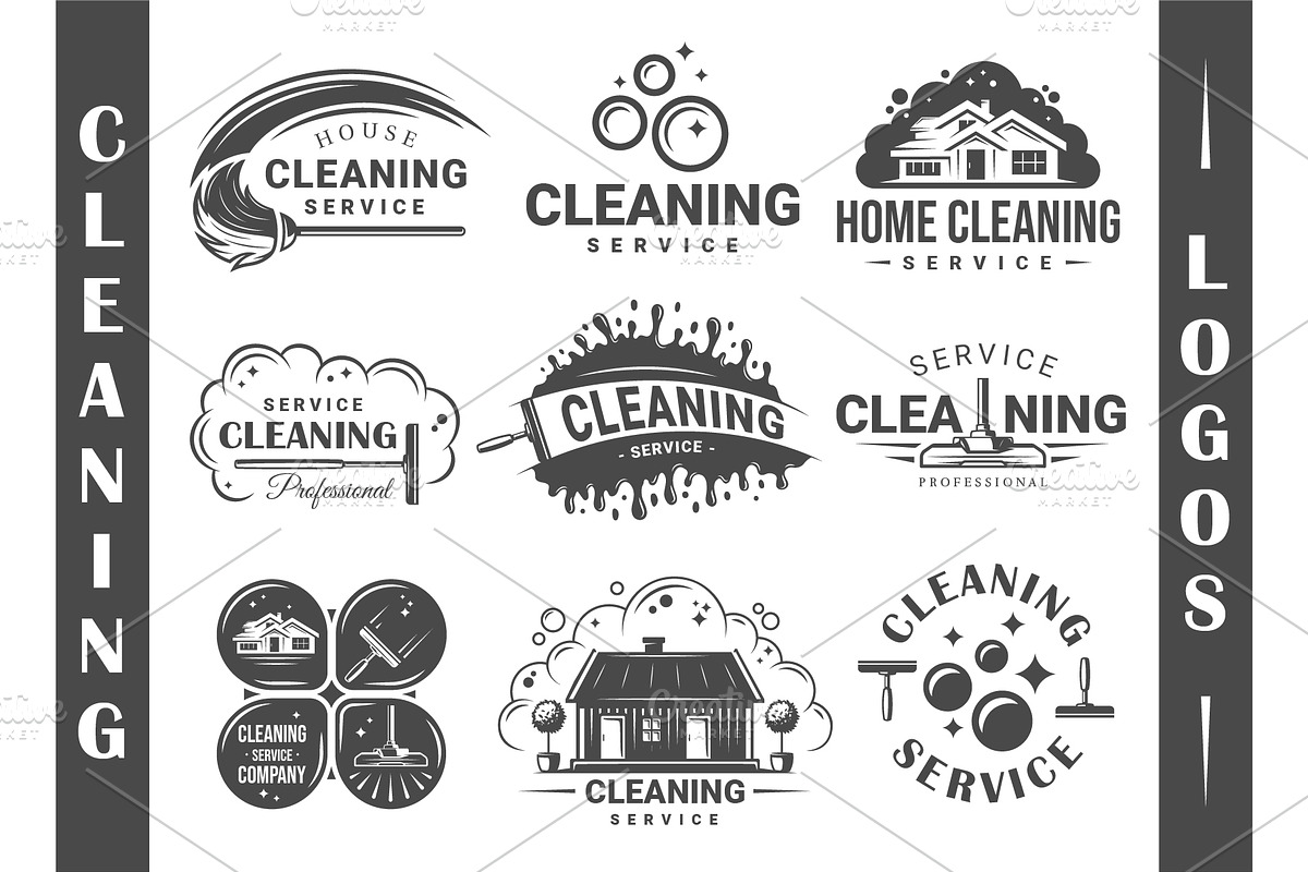 18 Cleaner Service Logos Templates, a Branding & Logo Template by Art Design (Photo 3 of 11)