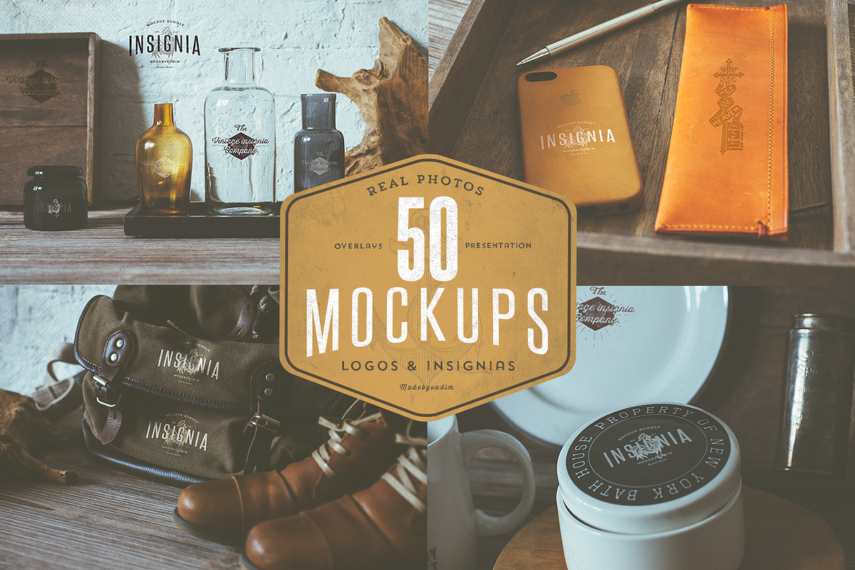 50 Hip Logo Overlay Mock-ups, a Packaging Mockup by Madebyvadim (Photo 1 of 5)