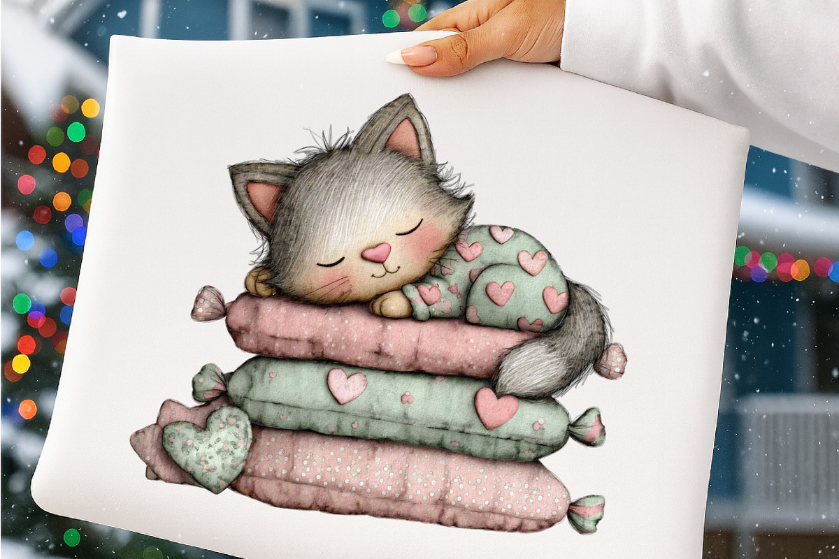 Whimsical Valentines Cat Png, an Illustration by SinaCreation (Photo 8 of 11)