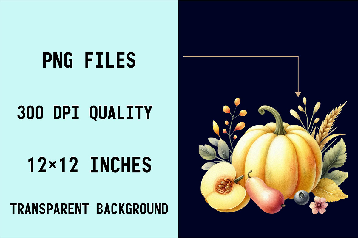 Pastel Pumpkin Sublimation Clipart, an Illustration by SVGArt (Photo 4 of 8)