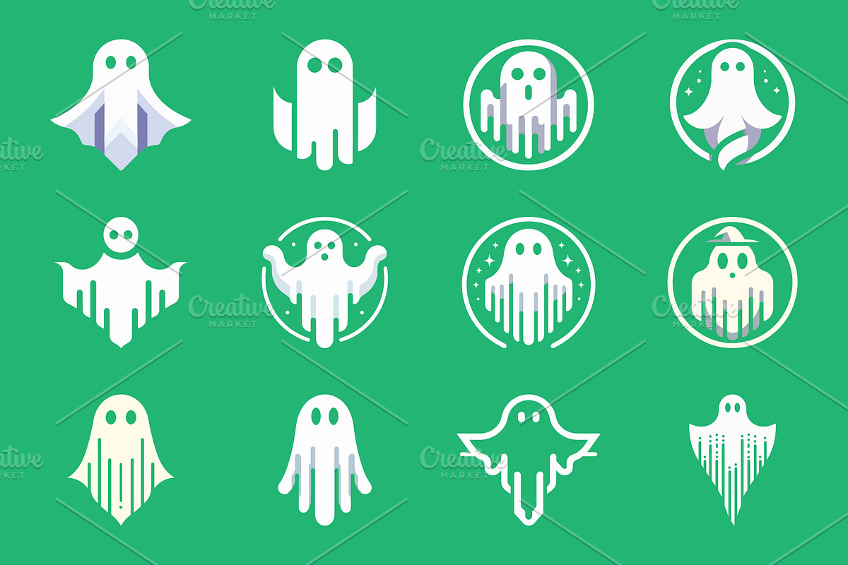 Playful Ghost Set, a Branding & Logo Template by Vectorium Studio