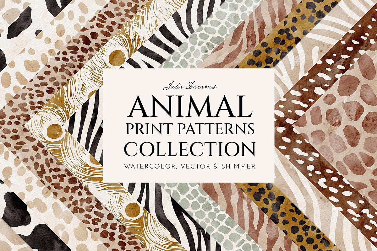 Animal Print Seamless Patterns, a Pattern Graphic by Julia Dreams (Photo 1 of 11)