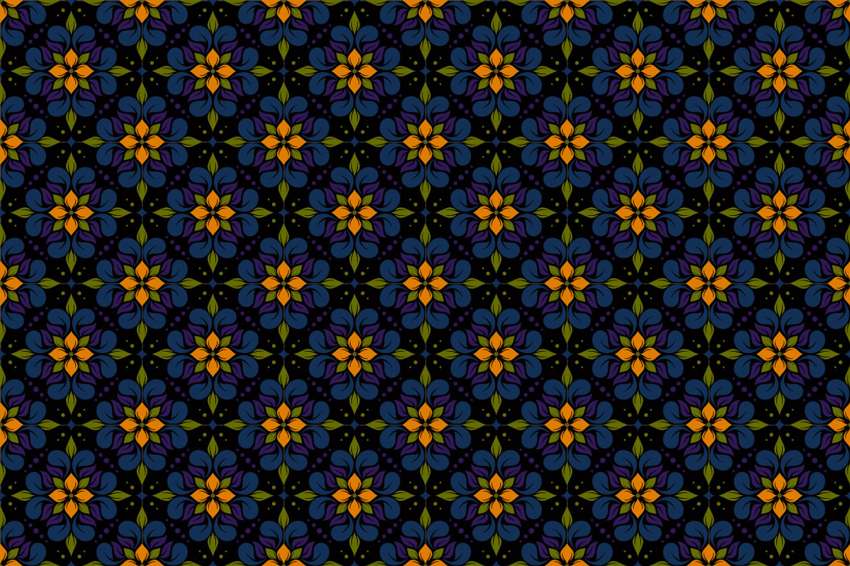 Blue Flower Seamless Pattern, a Pattern Graphic by Mightyfire