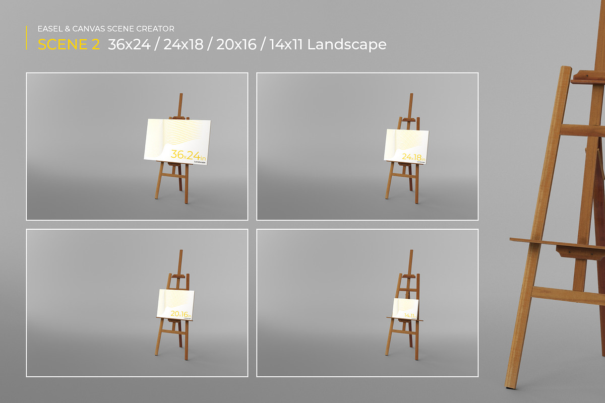 Easel & Canvas Scene Creator, a Product Mockup by KIPET (Photo 12 of 18)