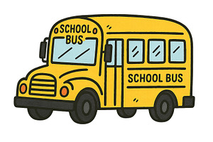 Yellow school bus illustration with, an Illustration by Dvoevnore photos