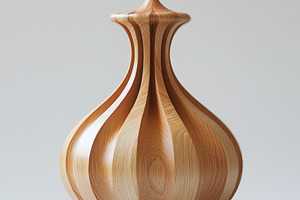 Elegant Wooden Vase Modern Design Ho, an Abstract Photo by Pixeness Studio