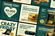 The Interior - 12 Instagram Post, a Social Media Template by Suhandi (Thumbnail 3 of 5)