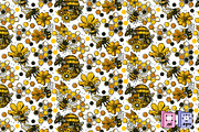 Golden Honey Bee Pattern, a Pattern Graphic by MISS CHATZ (Thumbnail 2 of 3)