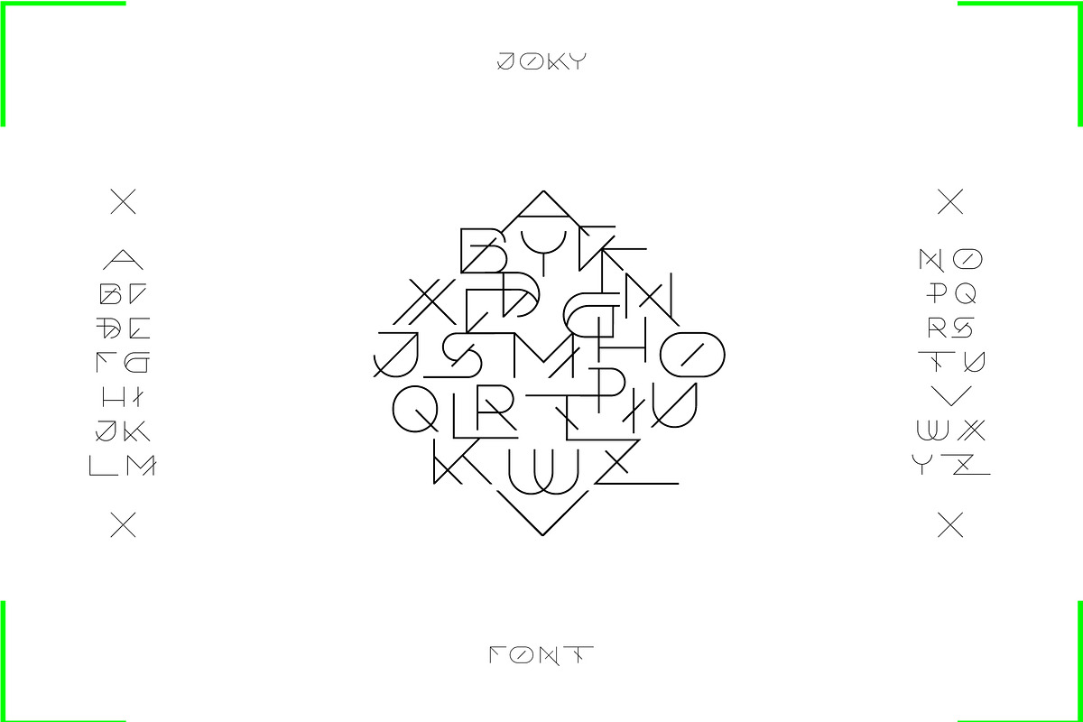Joky - Light futuristic font, a Font by DanieleFranchi (Photo 2 of 9)
