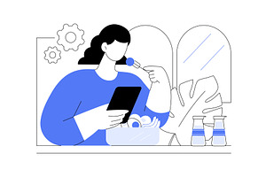 Scrolling social media isolated, a Person Illustration by Visual Generation