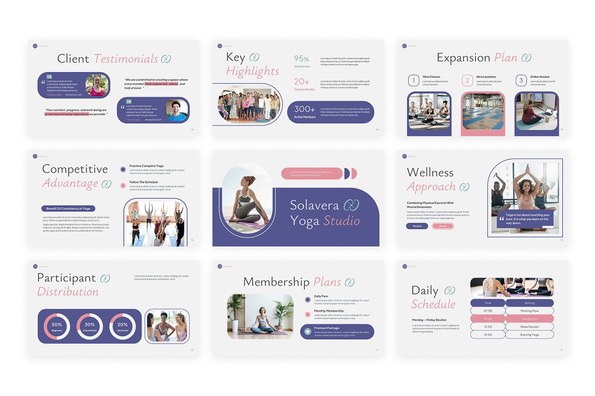 Solavera Yoga Studio Google Slides, a Presentation Template by Loin Studio (Photo 3 of 4)