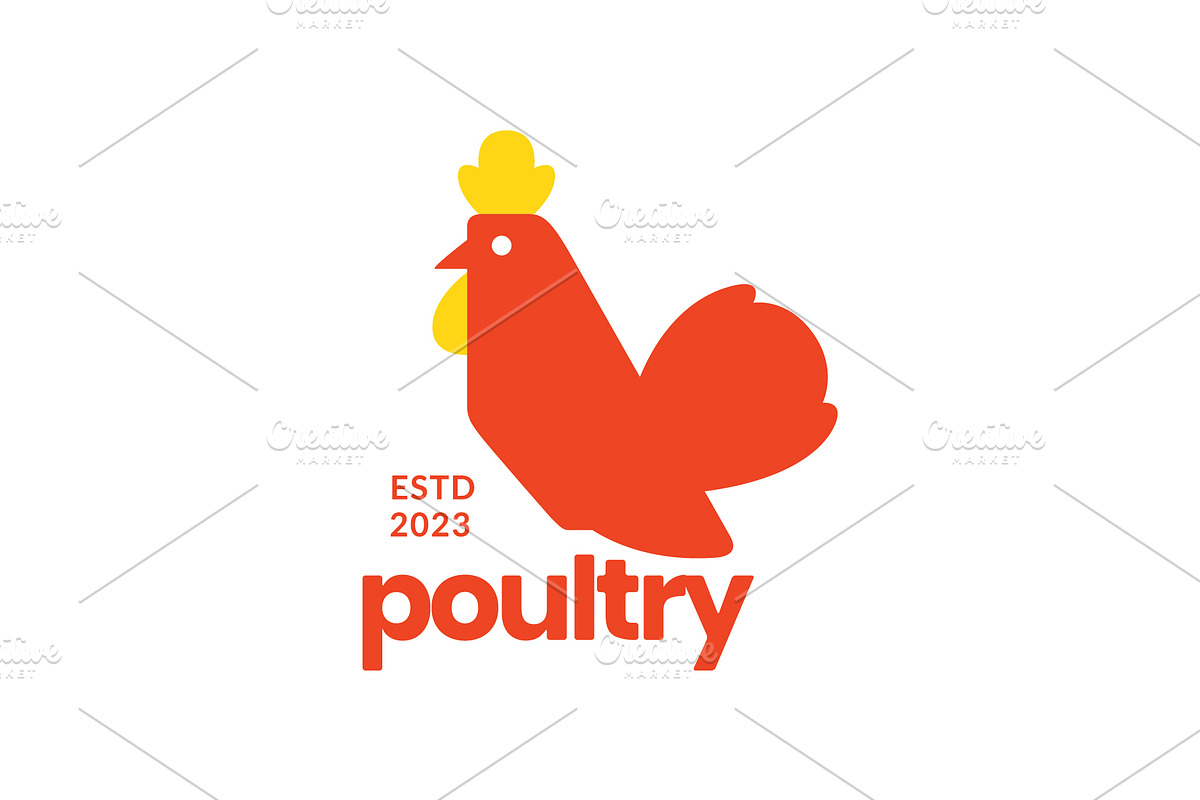 rooster chicken poultry logo, a Branding & Logo Template by devastd