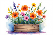 Wildflowers In Wooden Box Clipart Ki, an Illustration by hafijul (Thumbnail 3 of 14)