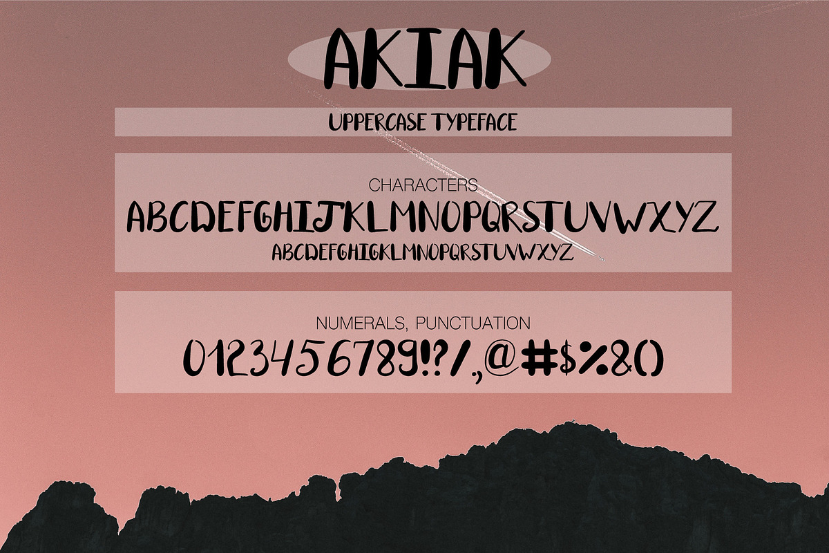 Akiak Bold Uppercase Handmade Font preview 3