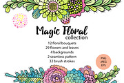 Floral collection. Hand drawn set., an Illustration by antuanetto (Thumbnail 2 of 7)