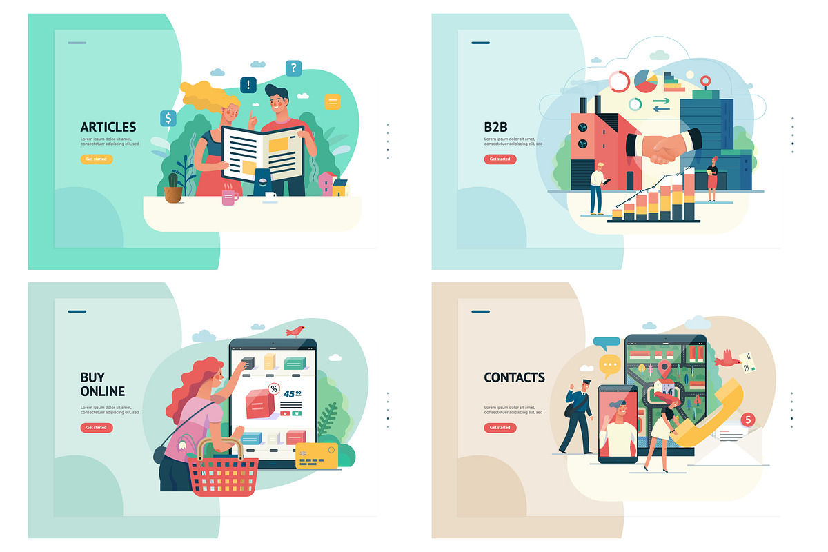 Company website vector Illustrations, a Work Illustration by Grivina's shop (Photo 16 of 26)